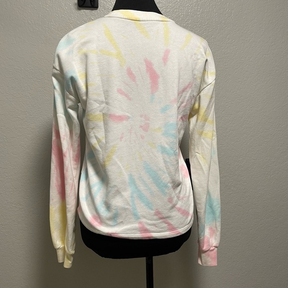Freeze Pastel Colored Tie Dye Butterfly Printed Boho Crewneck Sweatshirt Small - Picture 5 of 7